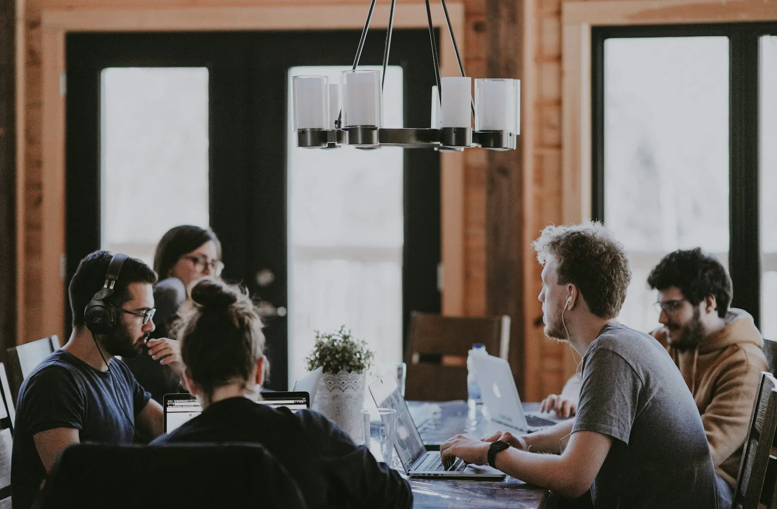 Health and safety consulting team collaborating around a table